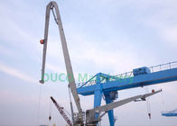 Hydraulic Knuckle Boom Crane , Blue Marine Ship Deck Cranes Easy Maintenance