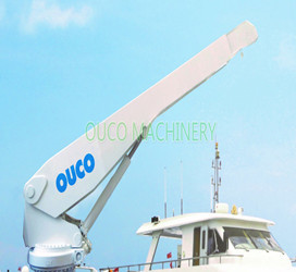 Portable Yacht Crane Telescopic Boom Crane , Hydraulic Deck Crane ISO Passed