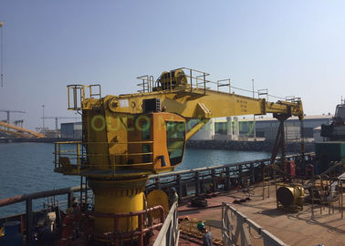 Yellow Telescopic Boom Crane Hydraulic Offshore Crane With CCS Certified