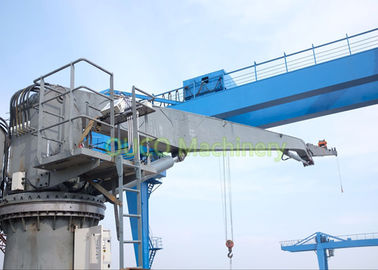 Hydraulic Knuckle Boom Crane , Blue Marine Ship Deck Cranes Easy Maintenance