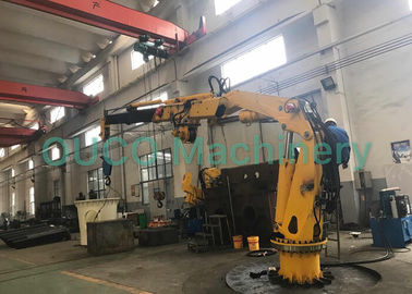 Yellow Hydraulic Folding Boom Crane Versatile With Different Types Control Systems