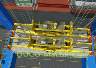 Yellow Quayside Container Lifting Cranes With Spreader For Port Solutions