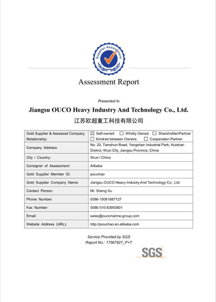 China Jiangsu OUCO Heavy Industry and Technology Co.,Ltd certification